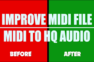 convert your midi file in a professional audio track