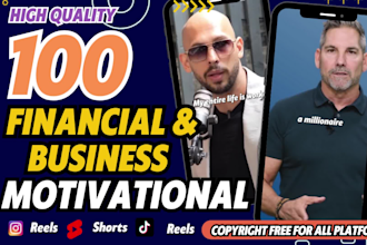 create finance and business motivational youtube short videos, instagram reels