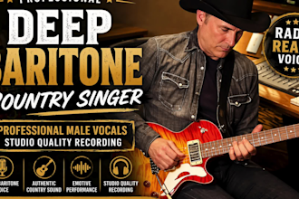 be your professional male country singer with deep baritone vocals