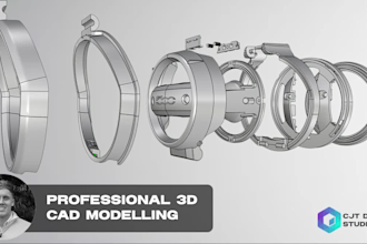 do 3d cad design, cad drawing and 3d modelling