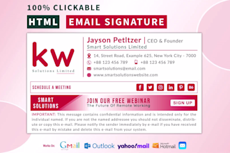 design clickable HTML email signature and email banner