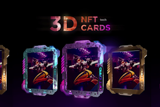create unique 3d animated nft card, trading cards