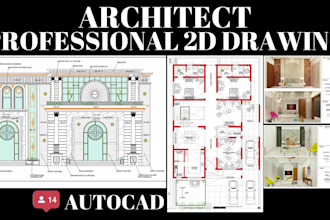 do 2d floor plan autocad, 2d drawing architect