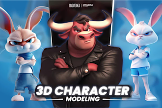 design 3d character and cartoon model in blender