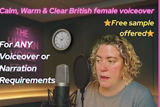 record a real human calm and warm british female voiceover