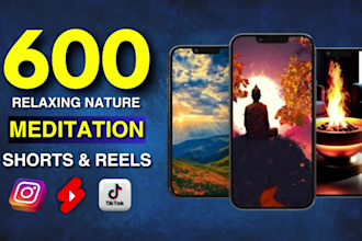create 600 meditation, relaxing, nature music youtube shorts videos
