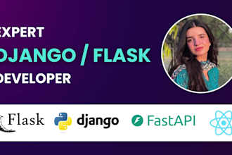 develop web application using python, django, react js, flask, fast API