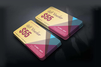 design gift card, voucher, coupon, loyalty card in 4hrs
