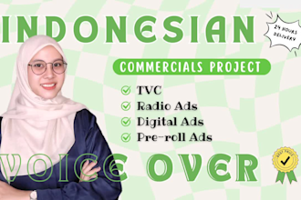 record indonesian voice over for commercials