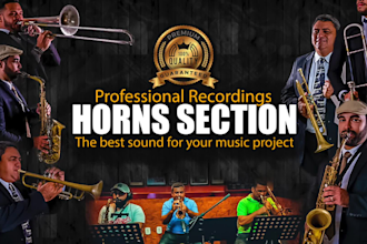 record a high quality horns section for your song, pop, funk or jazz