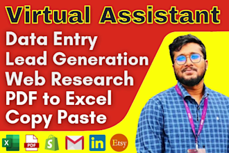 be your dependable virtual assistant for data entry, copy paste and web research