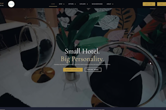 create a stunning hotel and villa website with a free domain