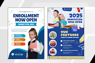 create premium school posters, educational flyer and banner