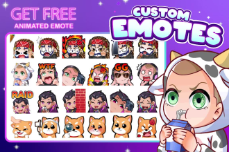 create chibi emote twitch, animated emotes, and sub badges