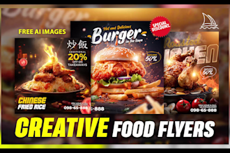 design food flyers, restaurant menu, and promotion posters