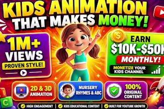create 2d, 3d kids learning animated videos, 3d kids educational and kids videos