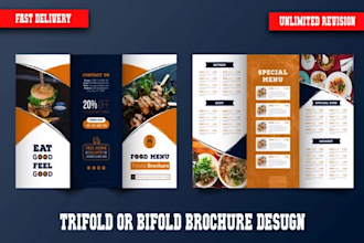 design trifold or bifold brochure, flyer in 9hrs