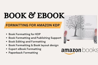 do book formatting and layout design for amazon KDP, ingramspark, lulu