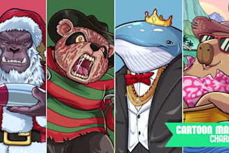 draw custom cartoon character illustration, and cartoon drawing for your brand