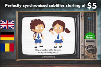 create subtitles or closed captions in english, german or romanian