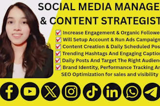 be your social media manager and creative strategist