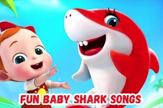 do fun animated baby shark and nursery rhymes video for you