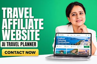 create travel affiliate website or travel agency website for passive income