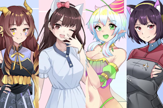 draw you pfp, portrait, vtuber fanart, avatar icon, cover in cute anime style