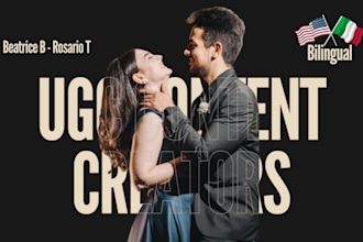 create couples ugc video for social media in italian