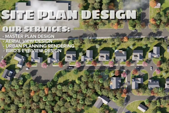 create a custom site plan, master plan and aerial view