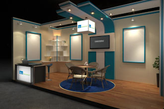 build custom 3d exhibition booths, stands, stalls, and kiosks