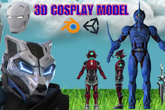 create a high quality 3d halloween mask or 3d cosplay armor, helmet for printing