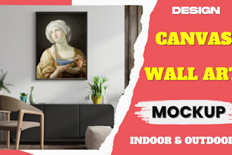 create canvas wall art mockup design