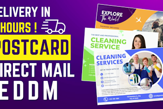 create  professional direct mail eddm postcard design and eddm direct mail in 2h