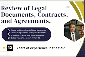 review and amend legal documents, contracts, and agreements