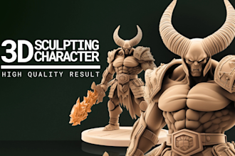 sculpt 3d model, character, action figure, toys, for 3d printing and rendering