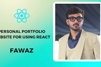 create a personal portfolio website for using react as react develop