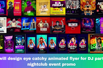 create animated motion flyer  dj ,nightclub party event promo