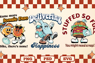 design vintage cartoon character and retro mascot logo