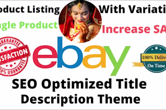 ebay product listing optimization SEO title description sales promotion
