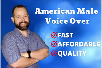 do warm friendly energetic american english male voice over