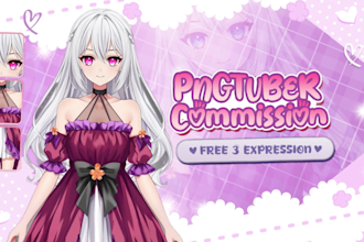 design custom anime pngtuber model for streaming on twitch or youtube