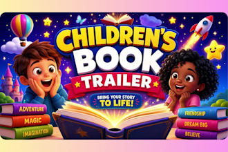create a children book trailer in cinematic, anime or 3d animation