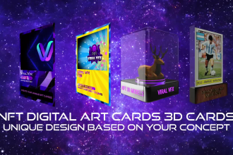 create unique nft crypto art cards or coins in 3d