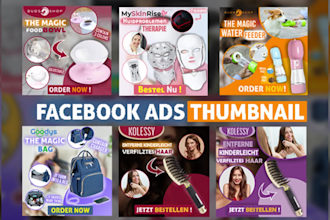 design facebook ads thumbnail for dropshipping products