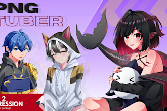 draw cute pngtuber or vtuber avatar for streaming