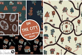 cute map patterns for baby textiles, wallpaper, or fabric
