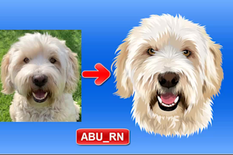 draw your dog cat custom pet portrait illustration
