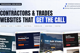 create contractor, construction, roofing, hvac, plumbing and handyman website