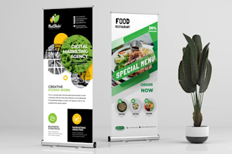 design rollup banner, pullup banner, banner ads, yard sign